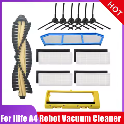 ILIFE A4 Robot Vacuum Cleaner Parts Main Brush HEPA Filter Sponge Side Brushes accessories for chuwi