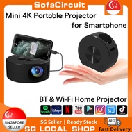 【SG Seller】Projector Portable 4K Mini Projector for Kid Gift Wi-Fi Home Projector with Resolution Smartphone Screen Sync