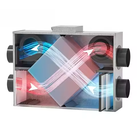 Filter Fresh Air Ventilation System Air Heat Exchanger Heat Recovery Ventilator ERV Energy Recovery 
