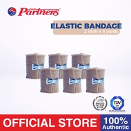Partners Elastic Bandage 2 inch x 5 yards with Hook Closure - (6PCS)
