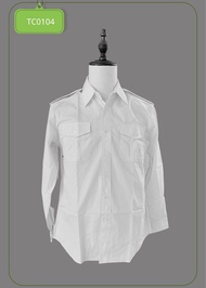 軍裝恤衫 保安長袖恤衫 升旗禮制服 保安制服 恤衫雙胸袋肩帶security guard uniform 3XL保安恤衫 XXL恤衫 保安制服批發商 保安制服製造商