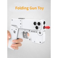 Burst Rubber Pistol Mobile Phone Model Outdoor Sports Toy 2 Bullet Shelling IC380 Folding Gun Toy Co
