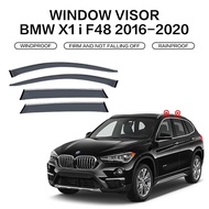 4PC Window Visor For BMW X1 E84 F48 2009-2021 Car Smoke Window Sun Rain Exterior Visor Deflector Guard Car Sunny Visor Gutters PC Car Accessories