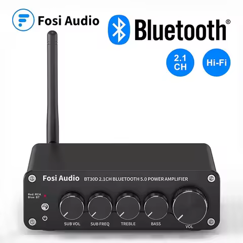 Fosi Audio BT30D Bluetooth Sound Power Amplifier 2.1 Channel Bass & Treble Control Amp Audio Subwoof