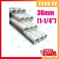 TIANEE (1Feet/Kaki) UPVC Pipe 36mm SWV Drainage Pipe Paip Air Putih White UPVC Spec Made in