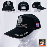 หมวกแก๊ปตำรวจ สีดำ หมวกตำรวจ ปักตรา ตำรวจ ROYAL THAI POLICE ธงชาติไทย