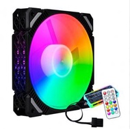 Others - 電腦機箱RGB變色散熱器 大風量靜音散熱風扇(黑框6pin幻彩模式（遙控器控制）)