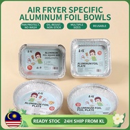 Disposable Aluminum Foil Bowl Square Round Air Fryer Paper Liner BBQ Food Box Tray Plate Talam Alumi