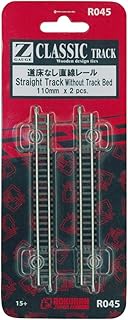 Rokuhan Z Gauge R045 No Road Bed Straight Rail, 4.3 inches (110 mm), Pack of 2