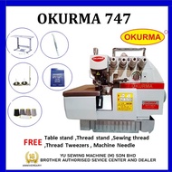Okurma 747 Overlock Industry Sewing Machine/ Mesin Jahit Tepi Complete Set (Ready Stock)