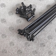 Spoke Spokes 14G x 272 mm MTB Bike 27.5" RB Fixie 700c. Black. NOT STAINLESS