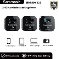 Saramonic Blink900 B2S Dual-Channel 2.4GHz ไมโครโฟนไร้สายสำหรับกล้อง iPhone Android สมาร์ทโฟน PC แล็ปท็อป YouTube การบันทึก Vlog