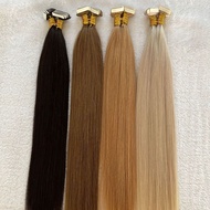 琦彩真人发接发片渐变色贴片发皮带发PU接发片613#胶片发假发真发Qicai Real Hair Tiles Gradient Color Patch Hair Skin20260716