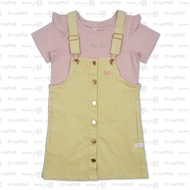 Moose Girl Beige Jumper Dress With Old Rose Mid Crop Blouse Set (GJDIT- 4675)