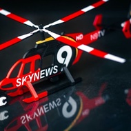News Helicopter Model (Bell 407 SkyNews9) Airplane Set Card 3d Printing Desktop Decoration