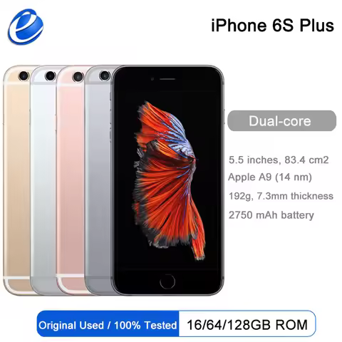 Original Apple iPhone 6S Plus IOS Dual Core 16/64/128GB ROM 2GB RAM 5.5'' 12.0MP Camera 4G LTE cellp