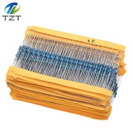【Prime deal】 TZT 100pcs 1/4W 1R 22M 1% Metal film resistor 100R 220R 1K 1.5K 2.2K 4.7K 10K 22K 47K 1