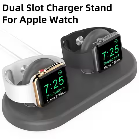 AhaStyle Dual Slot Charger Stand for Apple Watch Silicone Soft Anti Scratches Charging Dock for IWat