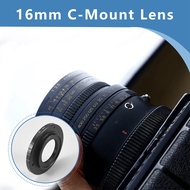 Black 16mm C-Mount Cine Movie lens For 1 Mount J1 V1 J2 V2 J3 V3 J4 Camera Lens Adapter Ring C-N1 C-