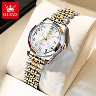 OLEVS relos for women waterproof original elegant temperament dual calendar luminous dial stainless steel quartz gold watch