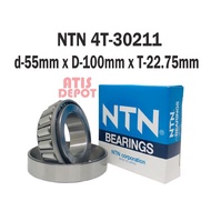 NTN 4T-30211 ( 55 x 100 x 22.75 ) 100% ORIGINAL Made In JAPAN Metric Tapered Roller Bearings 4T 3021