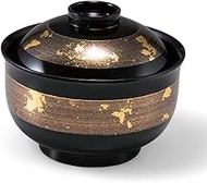 J-kitchens 6-233-12 Miso Soup Bowl, Heat Resistant, 3.8 inch (3.8 cm), Lily Shaped, Soup Bowl, Gold 