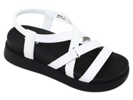 Sandal đế bằng nữ Bitas SHANAH.01 (Đen + Kem + Trắng)