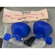 Yamaha Honda Suzuki Mirror Original Decoration 90s Blue Plastic 1 Pair