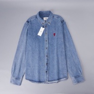 ️AMI Denim Shirt. Embroidered ️ Cute Outlet