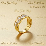 916 Gold Braided Ring 2 Tone Light Weight New design