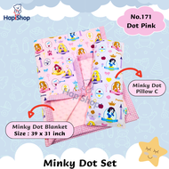 STARMAMI Minky Dot Blanket + Minky Dot Pillow C [SUPER VALUE PACKAGE] 星妈 豆豆被 豆豆枕头C （Ages 0-2yr old）