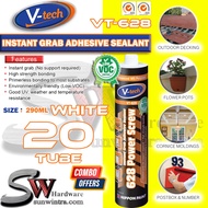 V-TECH 1CTN / 20x 290ML VT-628  Power Screw INSTANT GRAB ADHESIVE SEALANT / Pelekat Cengkam Pantas /