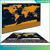 [DMY] World Map Poster Scratch Map - World Travel Map Decorative - Aesthetic Educational Display