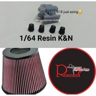 1/64 Resin Unpainted K&N Set (4 pcs ) for Hot Wheels Tomica Diorama Diorama 1/64