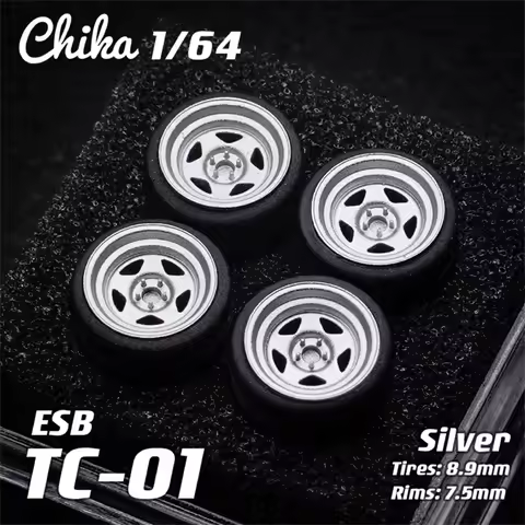 Nabes Chika 1/64 Model Car Wheels with Rubber Tires Luxurious Modified Parts JDM VIP for Hotwheels T
