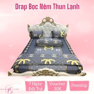 Ga giường thun lạnh Hàn Quốc drap thun cho nệm dày 10 phân - [Giao màu ngẫu nhiên]