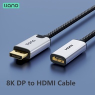 Llano 8K DP to HDMI Cable / Type-C to HDMI Cable 8K/60Hz 4K 2K Stable 8K DisplayPort to HDMI Convert
