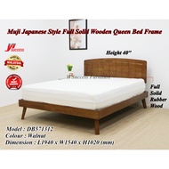 Yi Success Muji Full Solid Wooden Queen Bed Frame / Modern Style Wooden Queen Bed / Katil Queen Soli