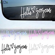 Auto Interior Accessories - Positive Laptop Decal - Hello Gorgeous Car Sticker - Rearview Mirror Car Decals - For Car, Motorcycle, Helmet - Laser Lettering Styling Stickers