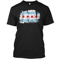 Chicago T Distressed Flag T-Shirt