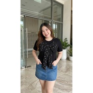 A.O.N.Shop T-Shirt For Chubby Women Round Neck Short Sleeves Big Bow Very Cute. Chest Between 36-46 