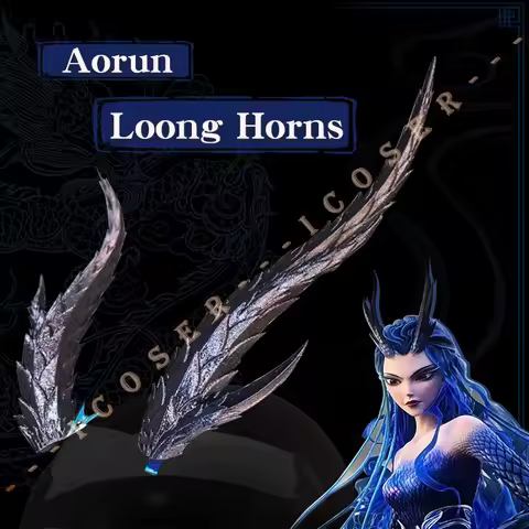 Anime Movies Nezha 2 Ao Run Cosplay Loong Horns Headwear Props Accessory Nezha Mo Tong Nao Hai Hallo