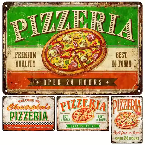 Vintage Art Pizza Metal Tin Sign,Shop Kitchen Ideal Gift For Dining Car Canteen Restaurant People wh