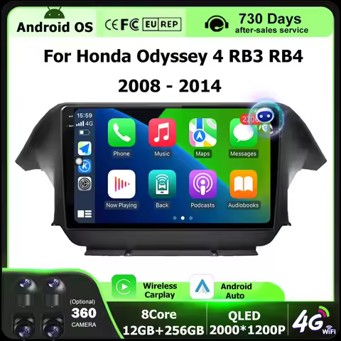 Wireless Carplay For Honda Odyssey 4 RB3 RB4 2008-2014 Android 16 Car Radio Multimedia Video Player 