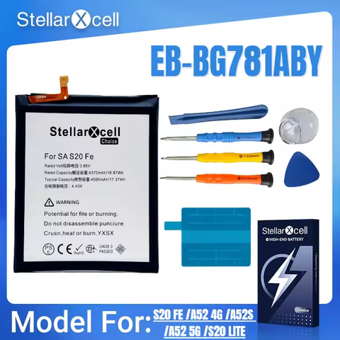 StellarXcell Choice Battery for Samsung S20FE A52-5G A52-4G A52S S6 S6Edge Plus S7 S8 S9 Premium Pur