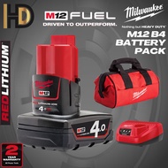 Milwaukee M12 4.0AH Battery / Milwaukee Red Lithium Battery / 2 Year Warranty / M12B4