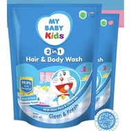 My Baby Kids Hair and Body 200ml Pump Refill Pouch My Baby Sabun Shampo Anak 2in1 Botol Kemasan Refi
