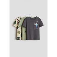 H&M | เสื้อยืดคอกลมแขนสั้น 3 ชิ้น