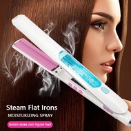 Steam Hair Straightener Salon Ceramic Vapor Ionic Flat Iron Straightening for  Woman 2 in 1 Hair Straight and Curler SOVT