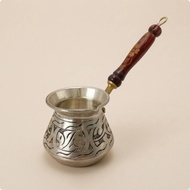 Turkish Coffee Pot Handmade Cezve Pot Cooking Utensil Engraved Floral Pattern Tin-Lined